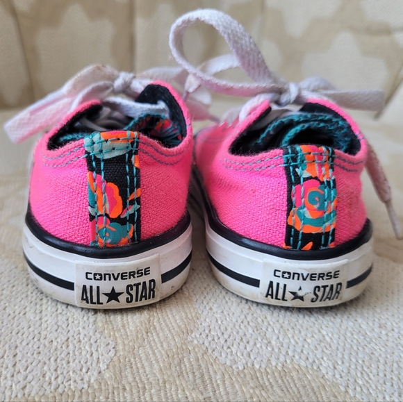 CONVERSE CHUCK TAYLOR ALL STAR LACES SNEAKERS DOUBLE TONGUE PINK LITTLE KIDS 6 - Picture 8 of 13